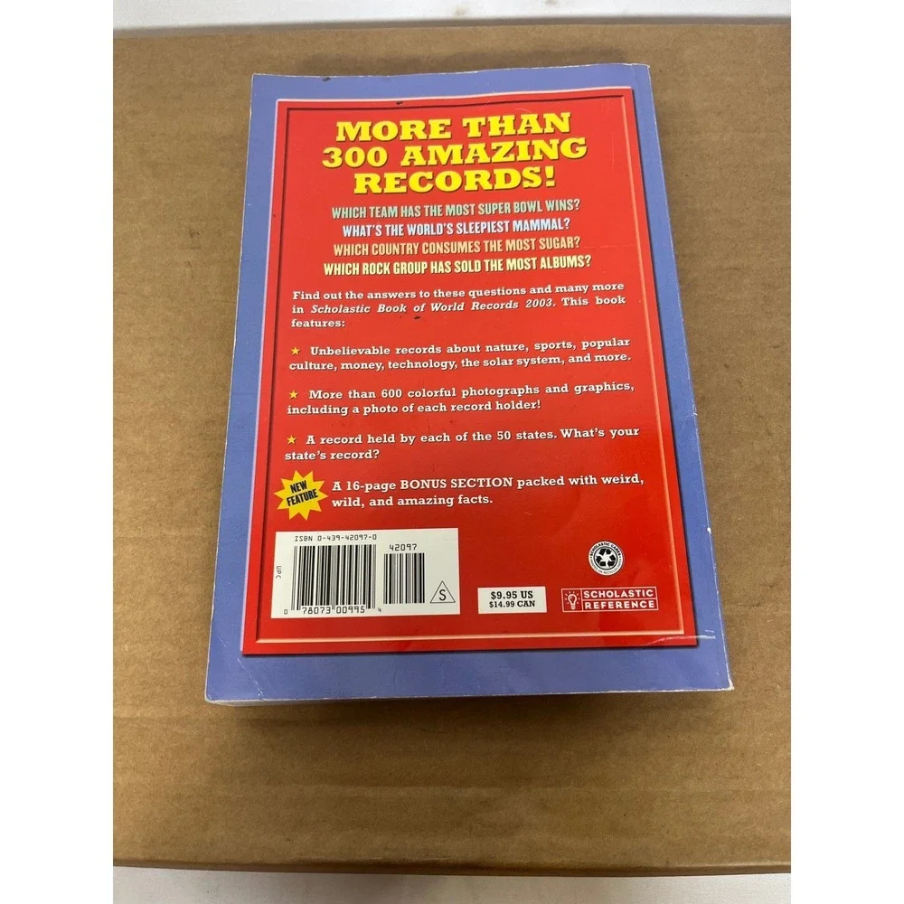 Scholastic Book of World Records 2003 Paperback Reference Kids‎ Trivia Facts